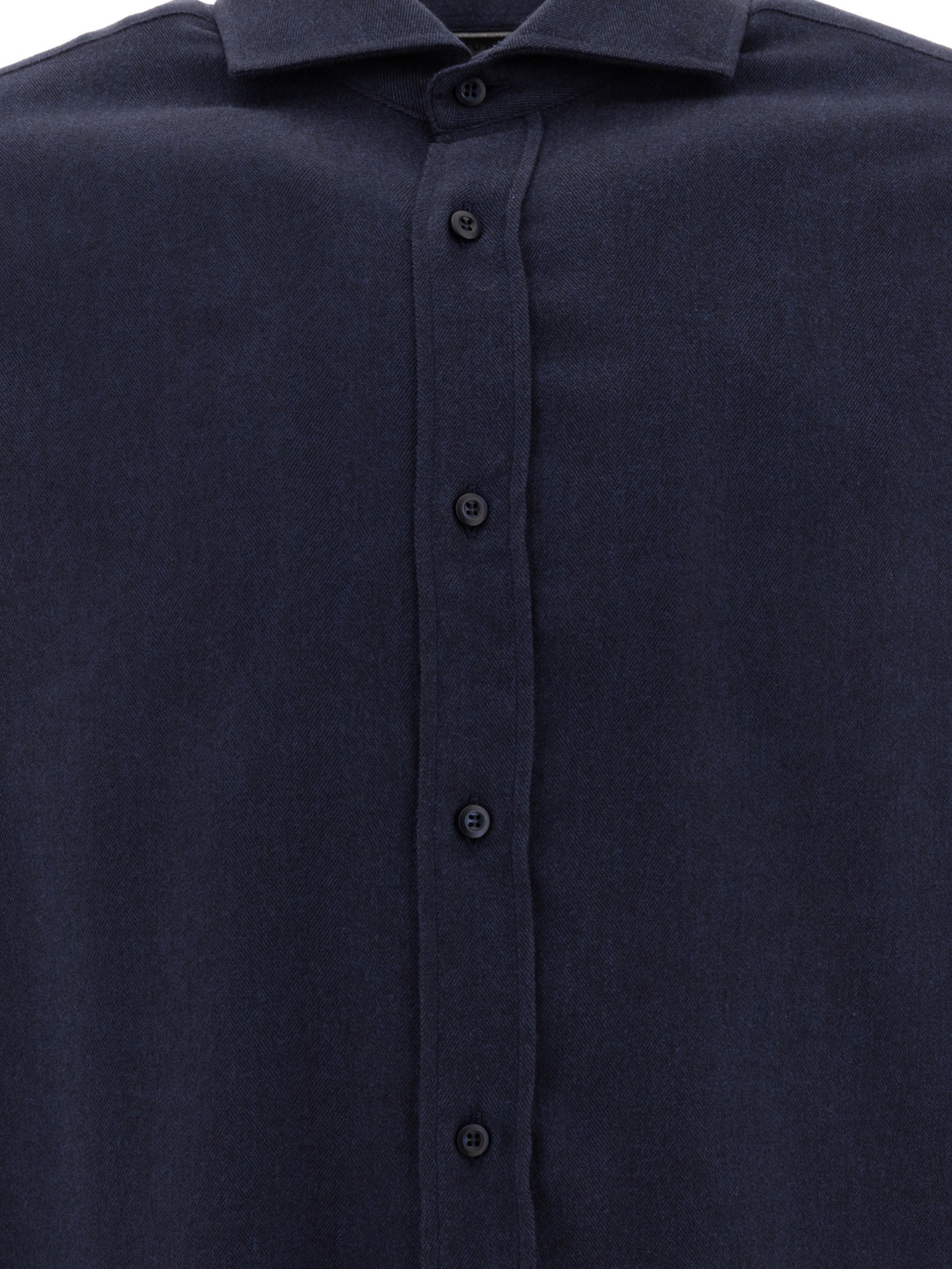 BRUNELLO CUCINELLI Blue Shirt in cotton flannel